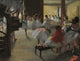 The Dance Class art print by Edgar Degas showcasing ballet dancers in rehearsal