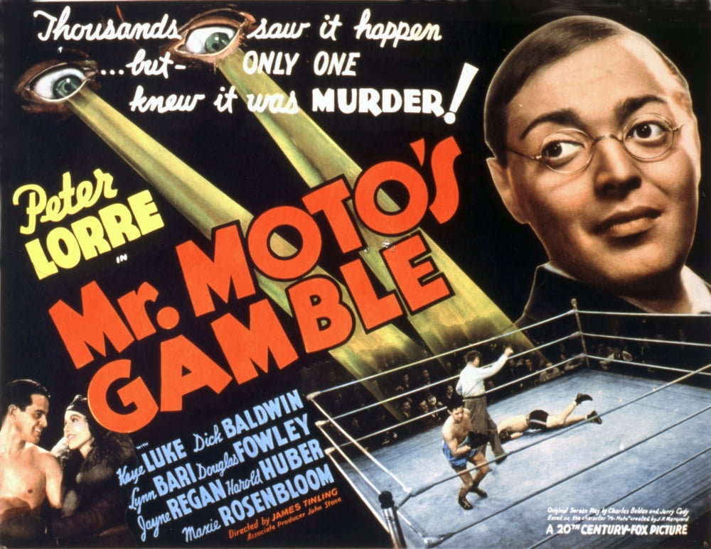 Mr. Moto's Gamble movie masterprint poster featuring Peter Lorre, 1938.