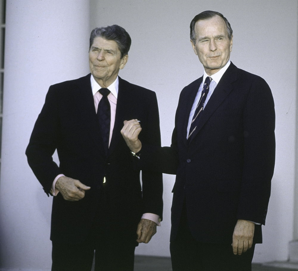 Ronald Reagan and George Bush Sr. historical photo print