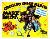 Go West Movie Masterprint Poster featuring the Marx Brothers in vibrant colors.
