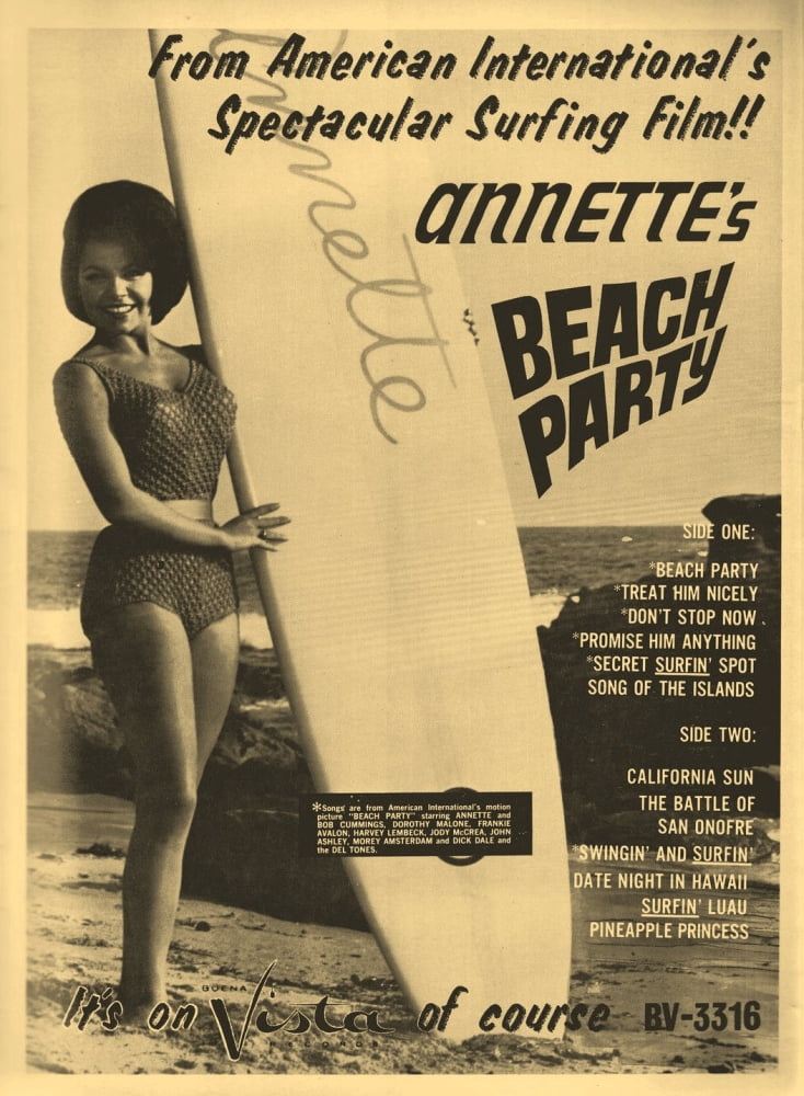 Annette Funicello Beach Party Photo Print in vibrant colors