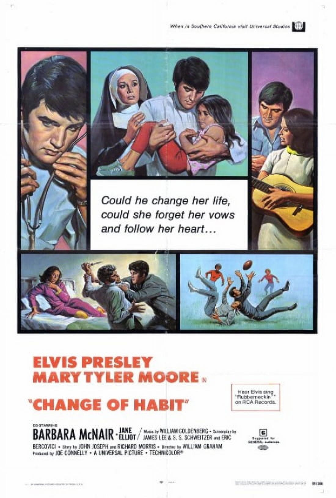 Change of Habit movie poster print in 27x40 size.