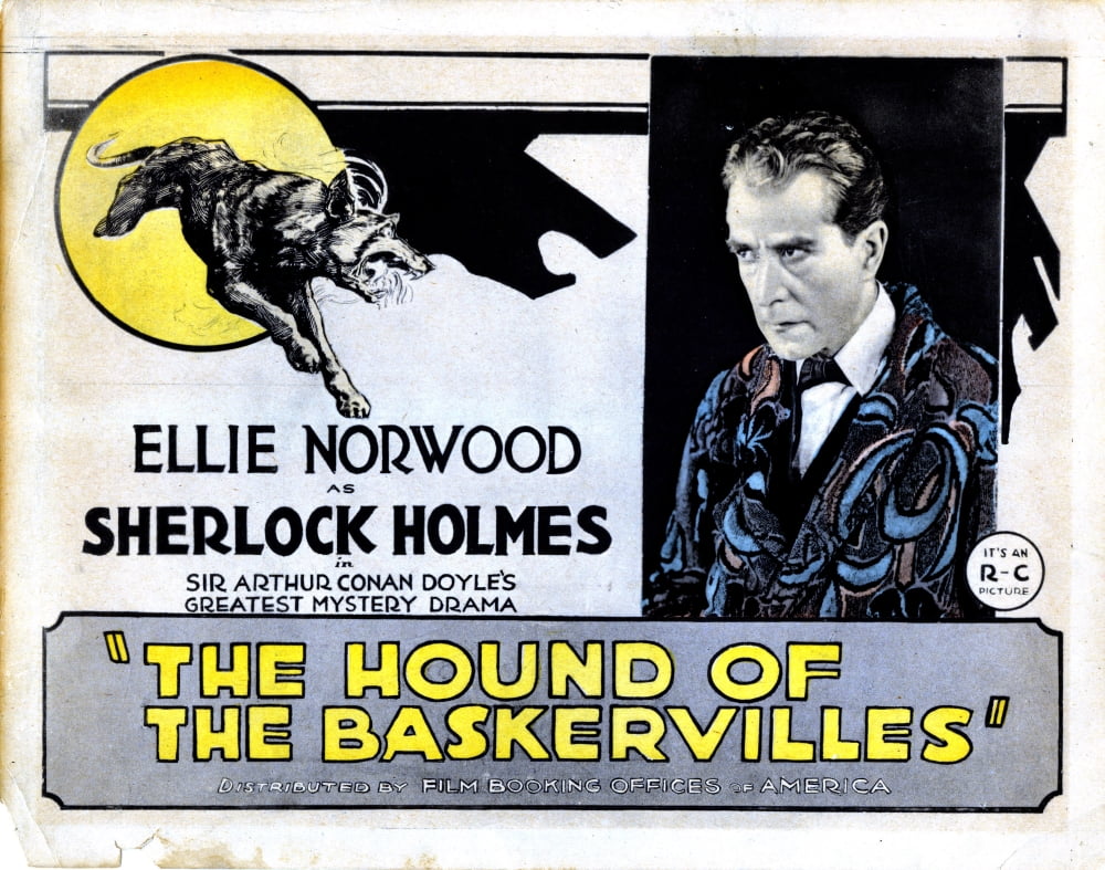 The Hound of the Baskervilles 1921 movie poster print featuring Ellie Norwood.