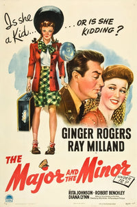 The Major and the Minor movie poster print featuring Ray Milland and Ginger Rogers.
