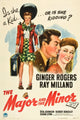 The Major and the Minor movie poster print featuring Ray Milland and Ginger Rogers.