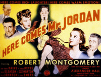 Here Comes Mr. Jordan 1941 movie poster print featuring Edward Everett Horton and Claude Rains.