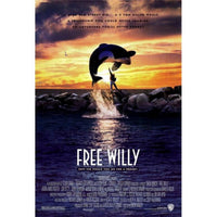 Free Willy Movie Poster Print featuring a boy and whale, 27x40 inches
