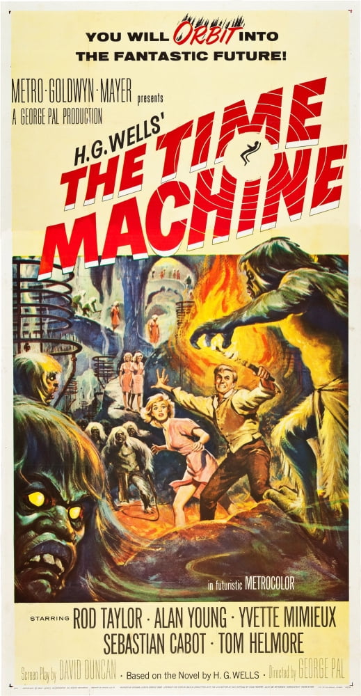 The Time Machine movie poster featuring Yvette Mimieux and Rod Taylor, 8x10 print.