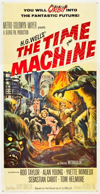 The Time Machine movie poster featuring Yvette Mimieux and Rod Taylor, 8x10 print.