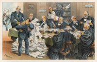 Our Overworked Supreme Court Poster Print by Joseph Ferdinand Keppler, 1885 artwork.