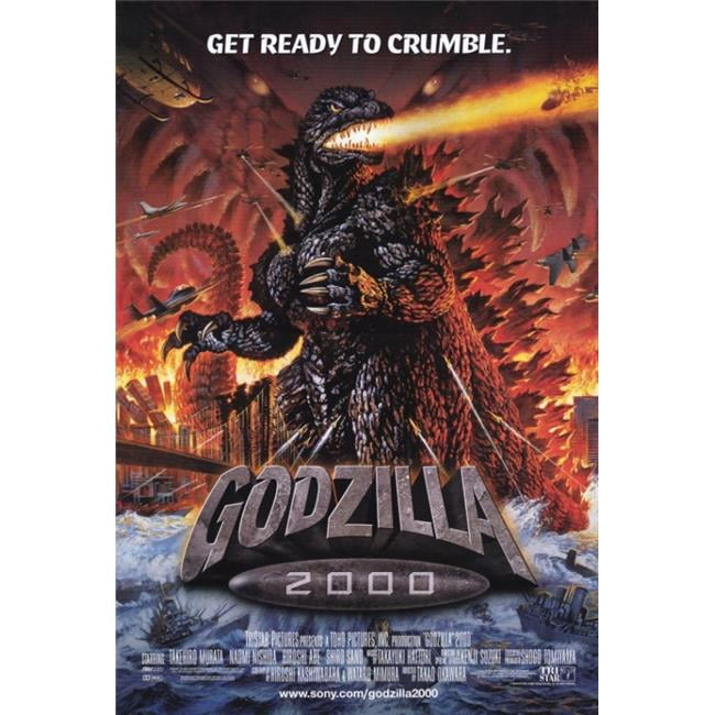 Godzilla 2000 Movie Poster Print 27x40 - Iconic monster movie artwork.