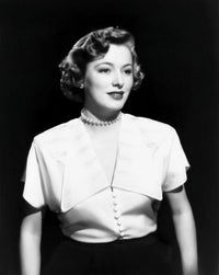 Eleanor Parker 1950 photo print in a tissue-faille crepe blouse.
