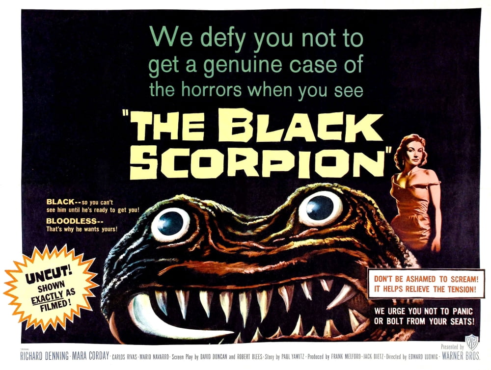 The Black Scorpion 1957 movie poster half-sheet print