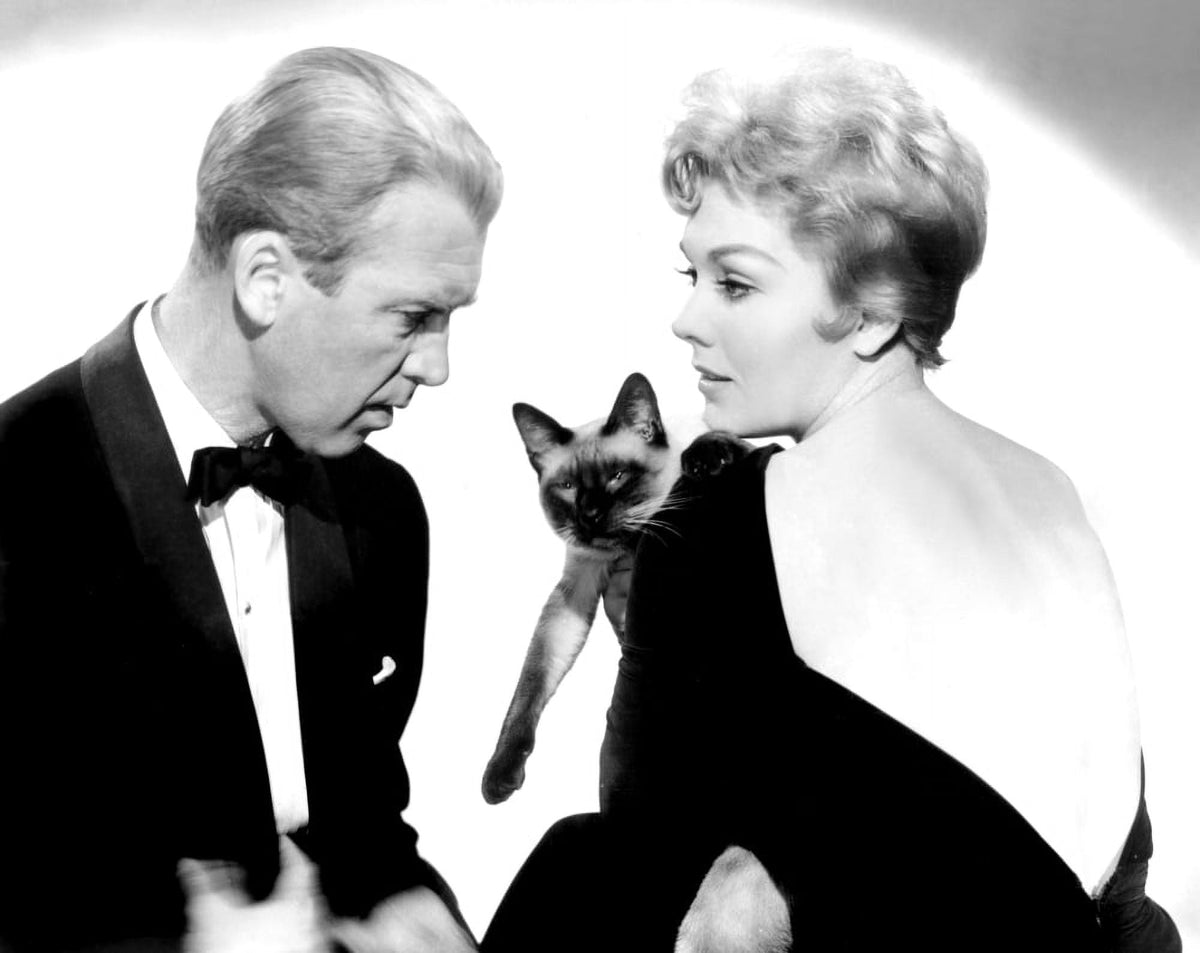 Bell Book And Candle movie photo print featuring James Stewart and Kim Novak.