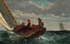Breezing Up (A Fair Wind) poster print by Winslow Homer depicting a serene maritime scene.