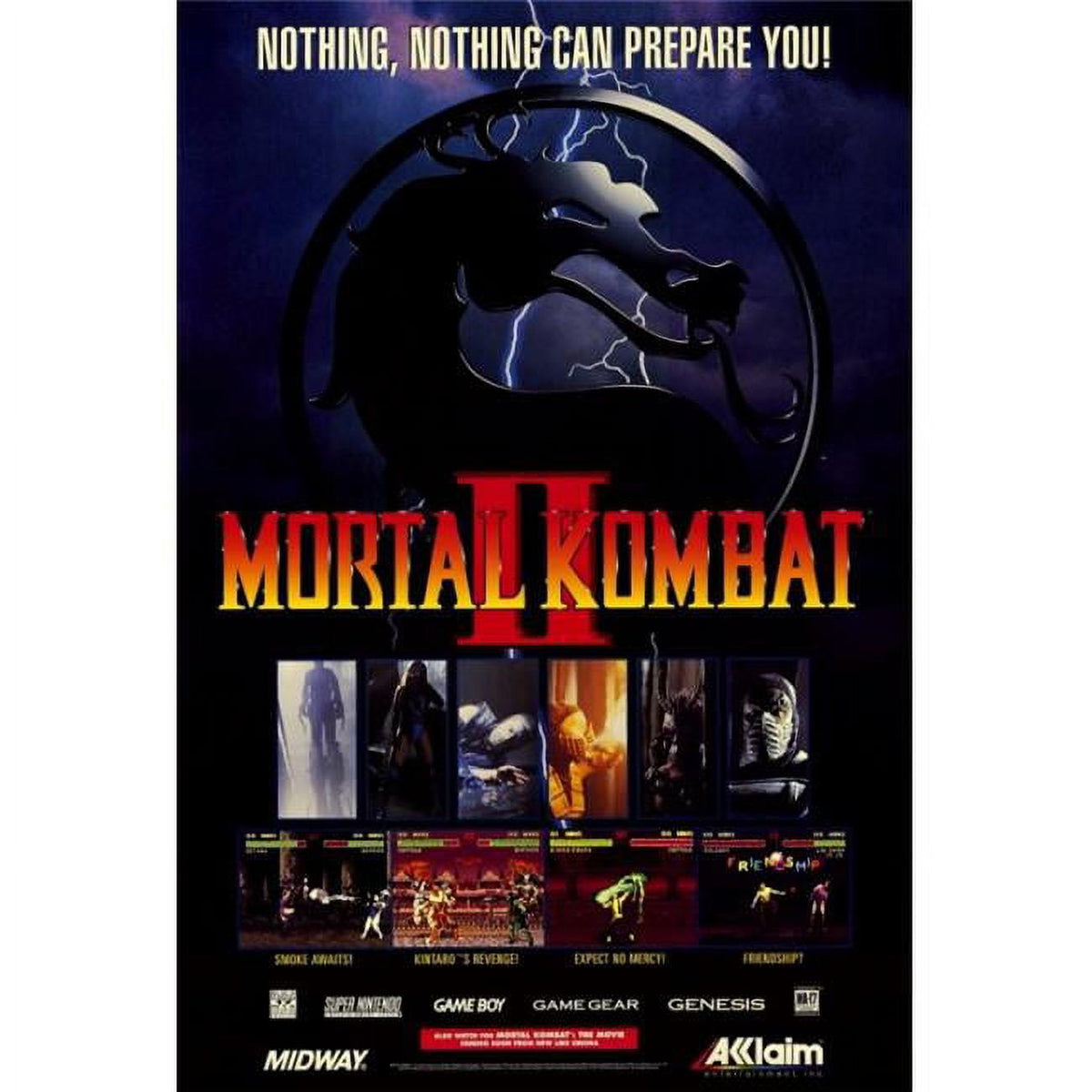 Mortal Kombat movie poster print 27x40 featuring iconic characters