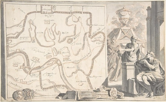 Map of Ancient Rome Poster Print Illustrating Major Monuments and the Seven Hills by Jan Goeree