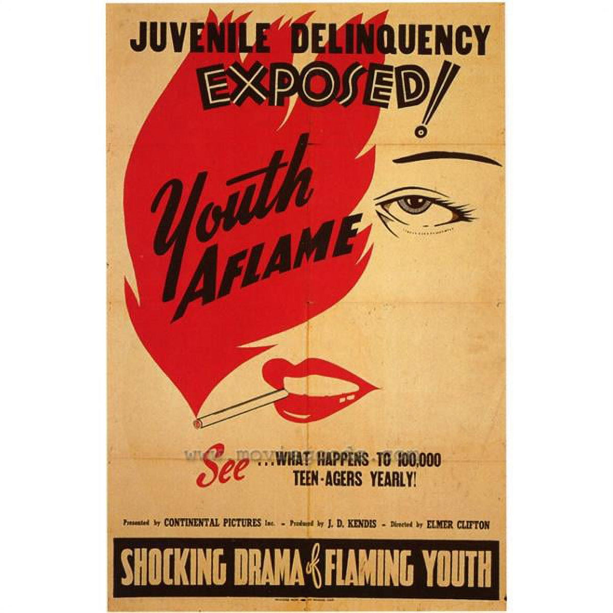 Youth Aflame Movie Poster Print - 27x40 inches