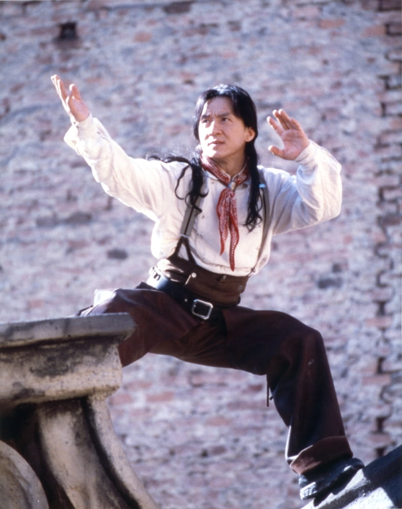 Jackie Chan posed in red scarf photo print
