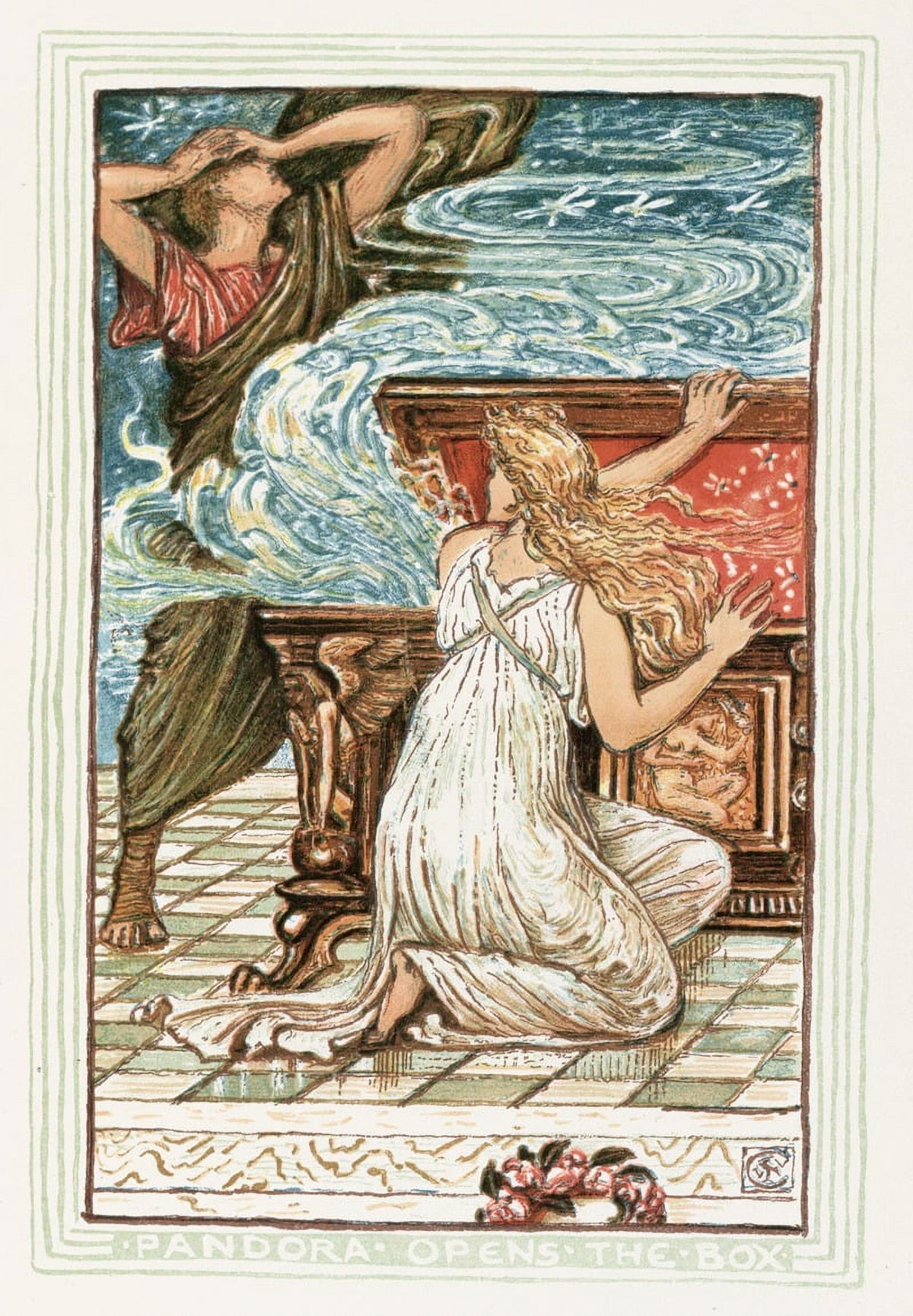 Pandora Opens the Box art print by Walter Crane, 1893, available in multiple sizes.