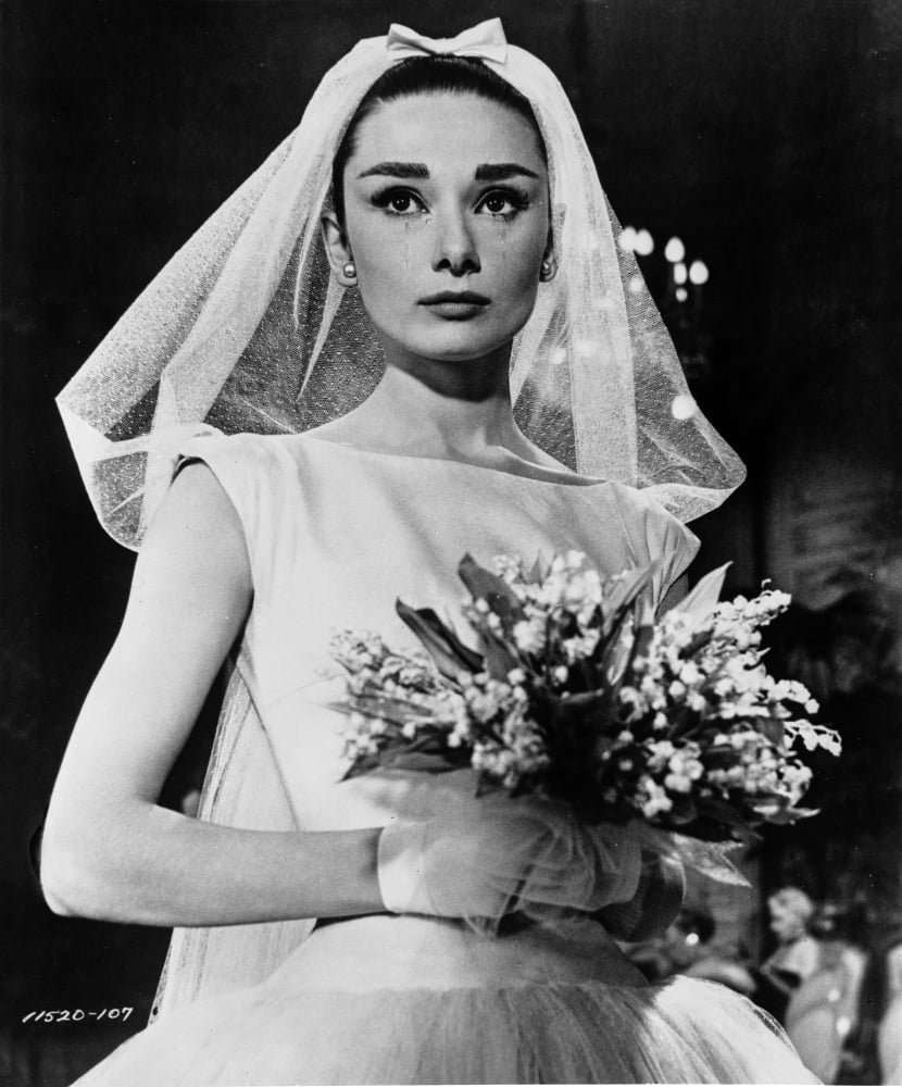 Audrey Hepburn in wedding dress from Funny Face photo print.