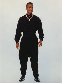MC Hammer photo print in black outfit with necklace, 8x10 and 16x20 sizes.