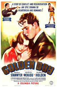 Golden Boy movie masterprint poster featuring Barbara Stanwyck and William Holden
