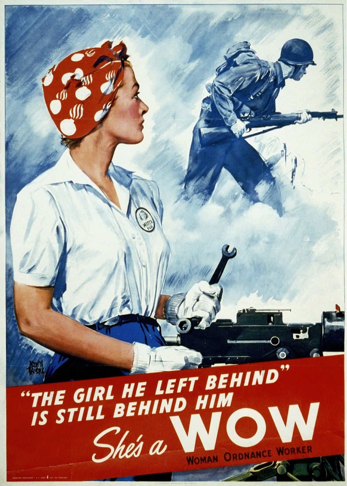 The Girl He Left Behind WOW 1943 Poster Print by Adolph Treidler