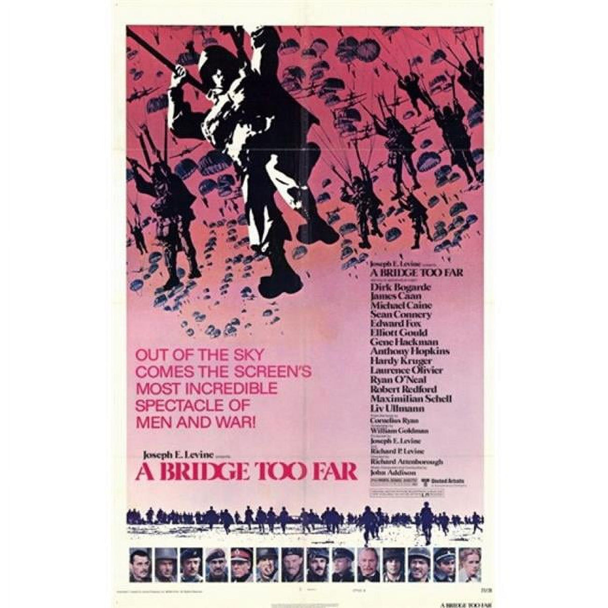 A Bridge Too Far Movie Poster 11x17 featuring dramatic wartime imagery.