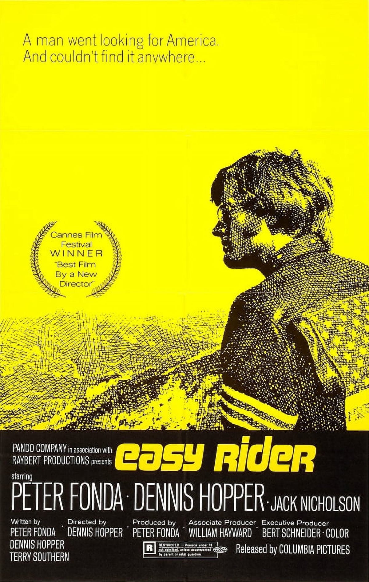 Easy Rider Movie Poster Print featuring Peter Fonda, 1969.