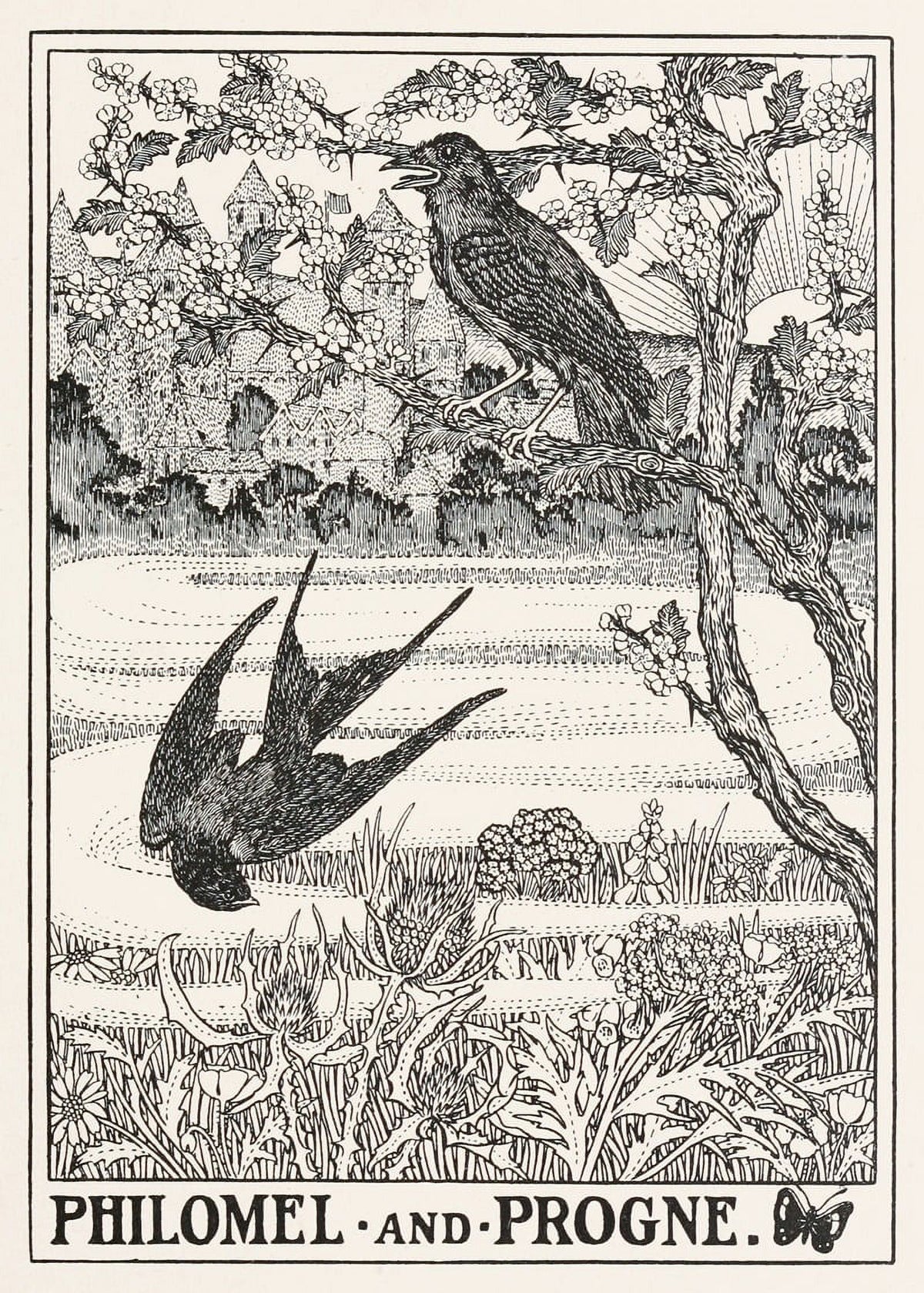 Philomel and Progne Art Poster Print by Percy J. Billinghurst