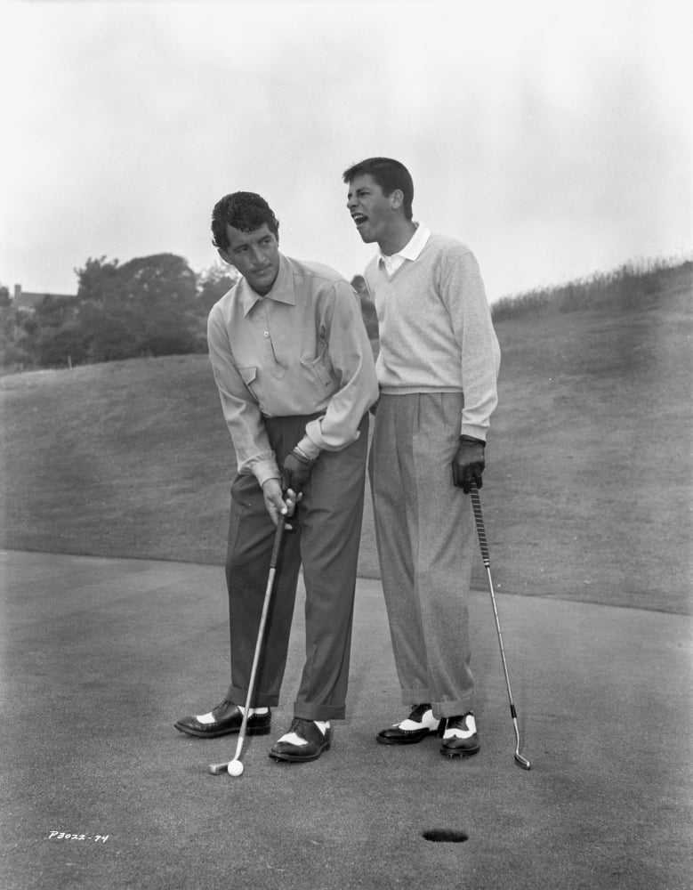Classic portrait photo print of Dean Martin and Jerry Lewis, available in multiple sizes.