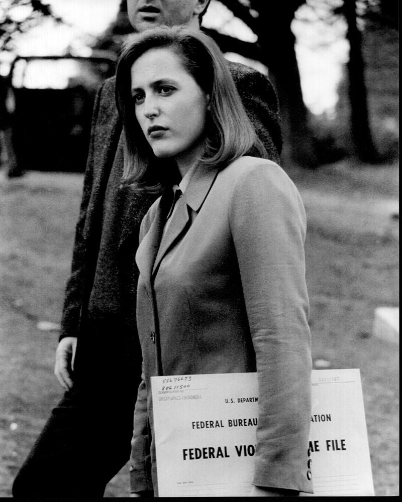 Gillian Anderson black and white photo print from The X-Files.
