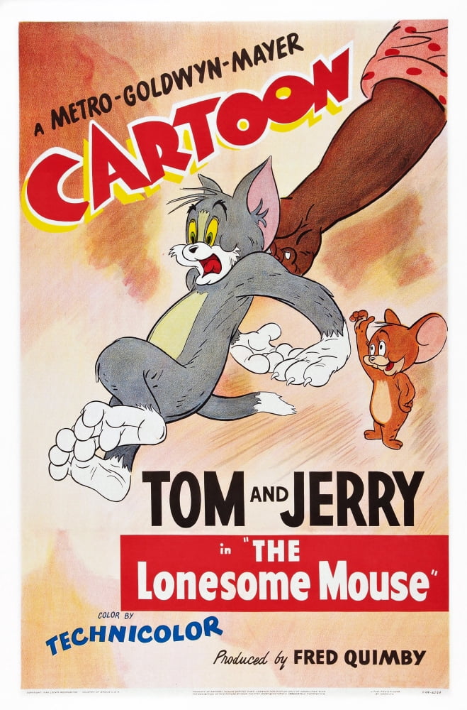 Tom and Jerry The Lonesome Mouse movie poster print.