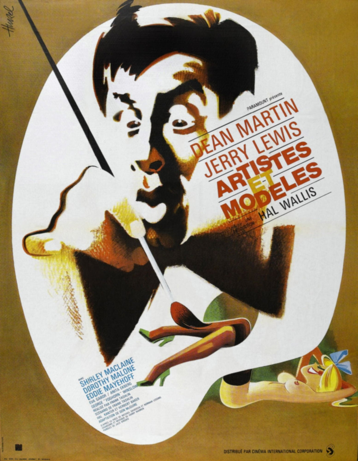 Artists and Models 1955 Movie Poster featuring Jerry Lewis