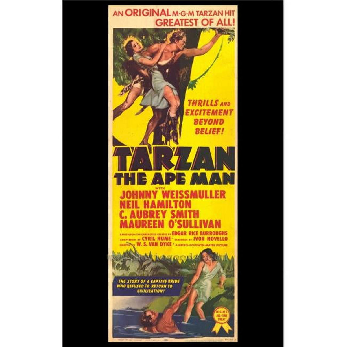 Tarzan the Ape Man Movie Poster Print - Classic Film Artwork