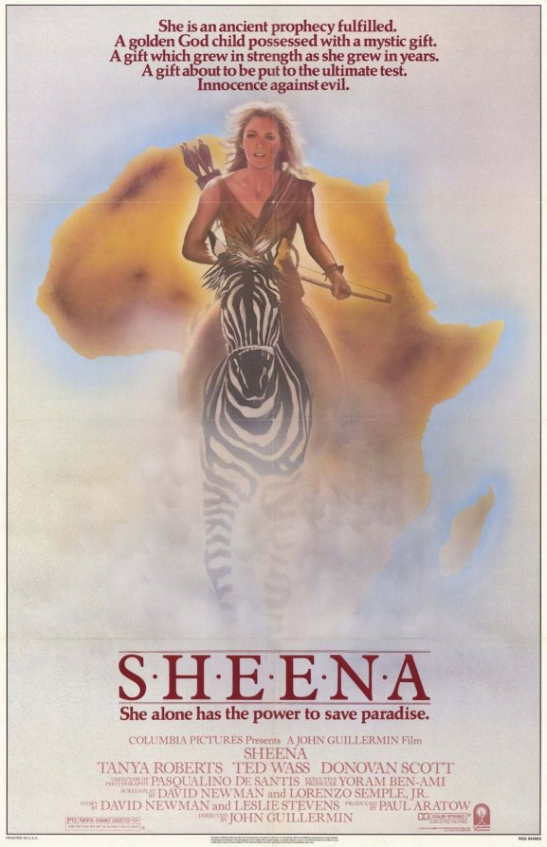 Sheena Movie Poster 11x17 featuring iconic adventure art.