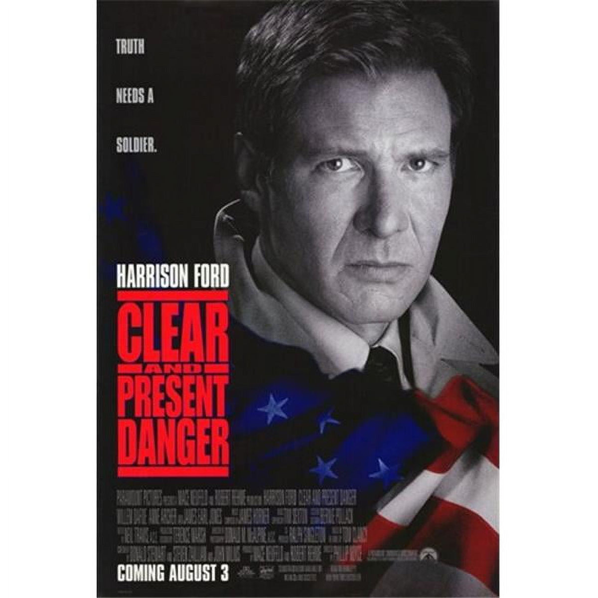 Clear and Present Danger movie poster 11x17 print featuring action-packed imagery.