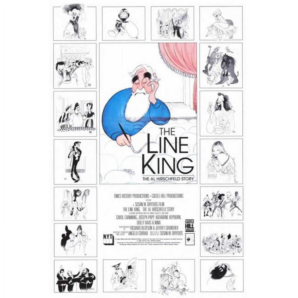 The Line King: The Al Hirschfeld Story movie poster print featuring vibrant artwork.