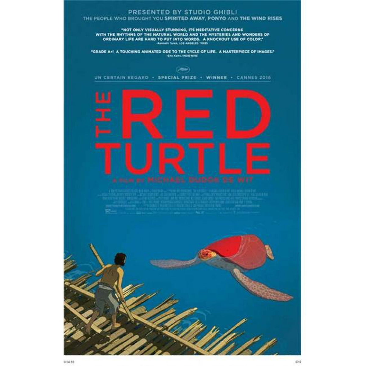 The Red Turtle movie poster in 27 x 40 inches