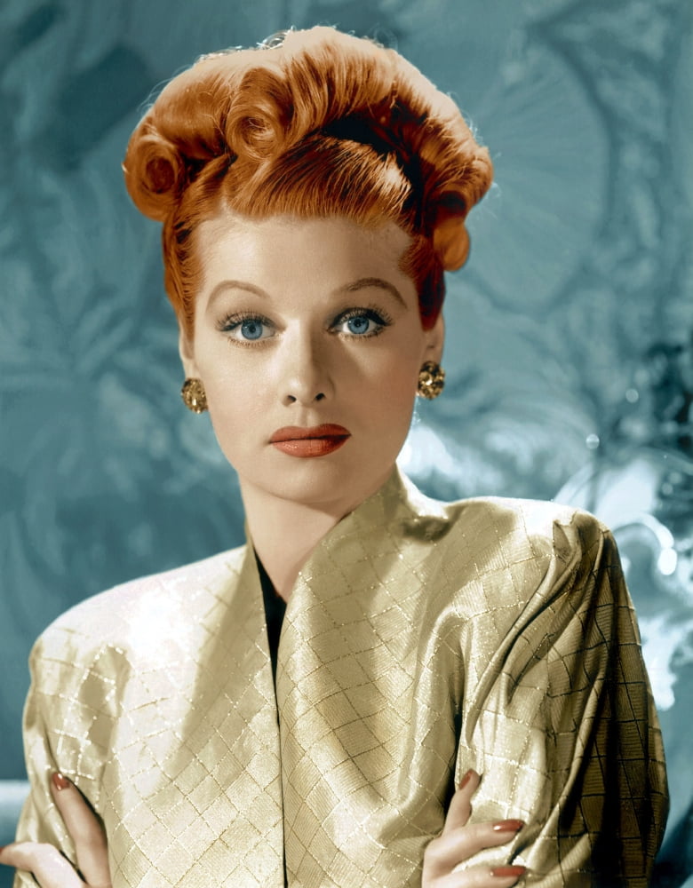 Lucille Ball mid-1940s photo print, classic Hollywood decor.