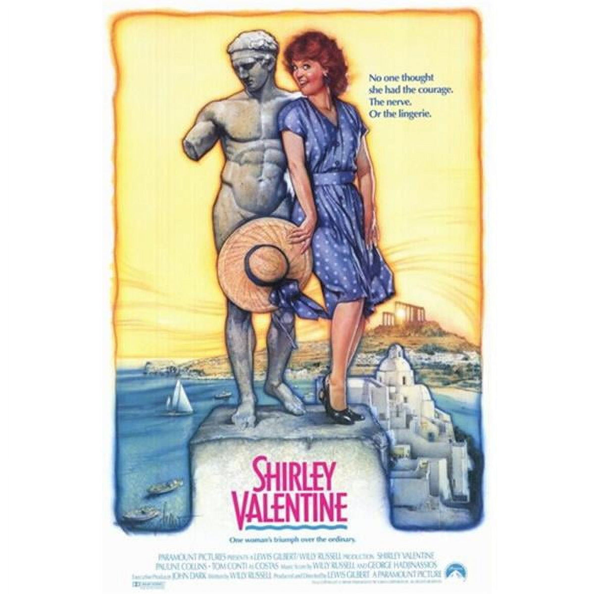 Shirley Valentine movie poster 11x17 print showcasing vibrant colors and iconic imagery.