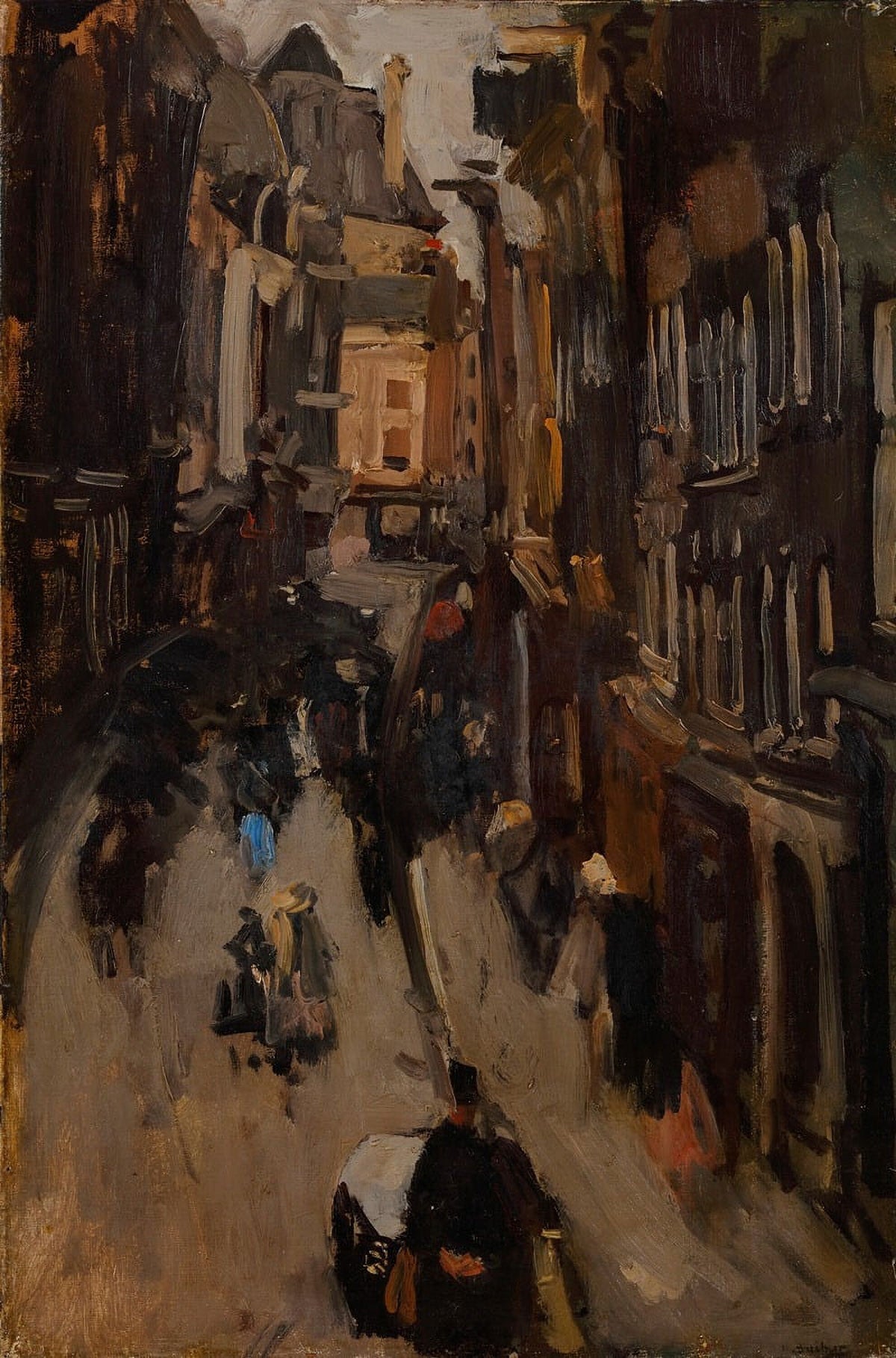 A busy day in Kalverstraat Amsterdam circa 1900 poster print by George Hendrik Breitner.