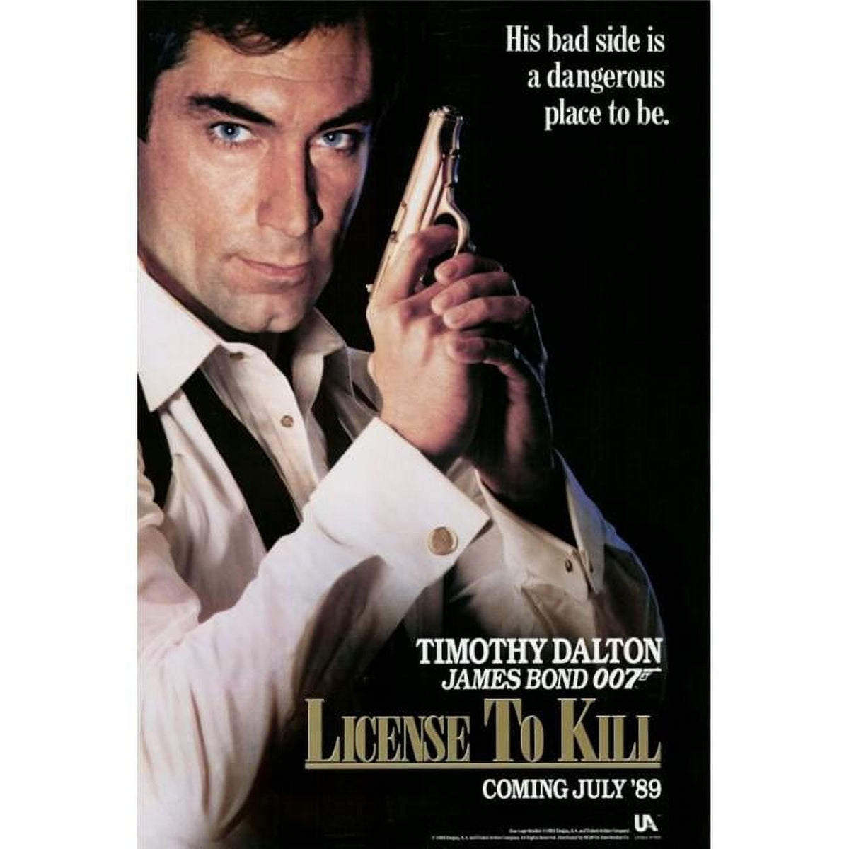 Licence to Kill Movie Poster Print 27x40 featuring classic James Bond film artwork.