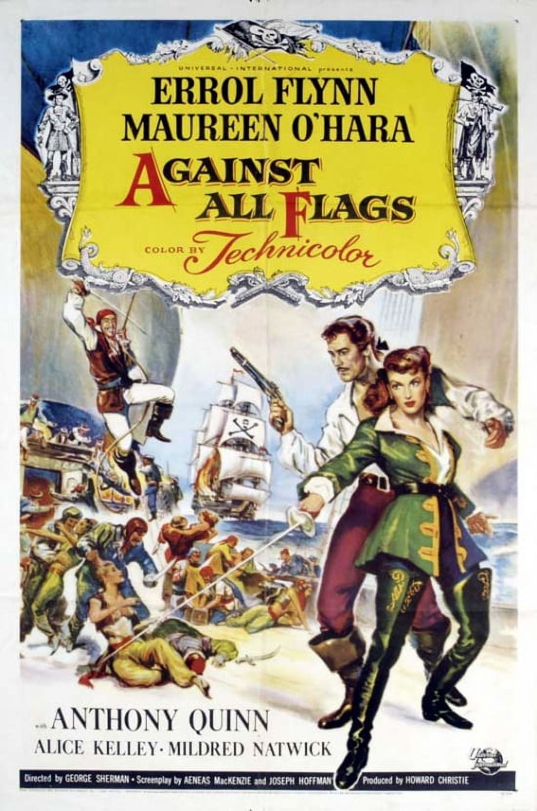 Against All Flags Movie Poster Print in 27x40 size.