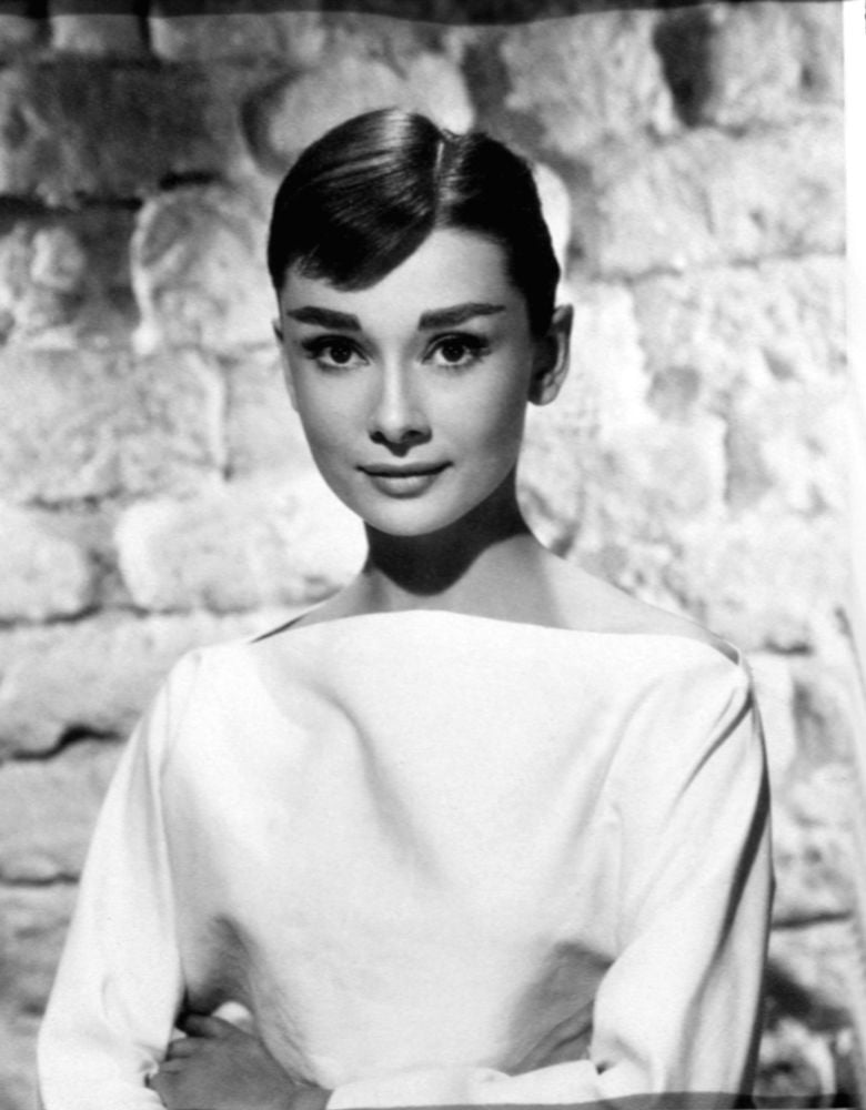 Audrey Hepburn iconic photo print available in multiple sizes.