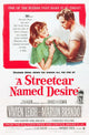 A Streetcar Named Desire movie poster featuring Vivien Leigh and Marlon Brando, 1951, 11x17 print.