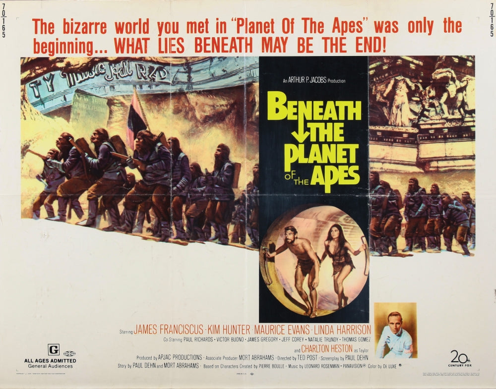 Beneath The Planet of The Apes movie poster print, vibrant and iconic, perfect for collectors.