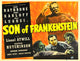 Son of Frankenstein movie poster featuring Boris Karloff, Basil Rathbone, and Bela Lugosi.