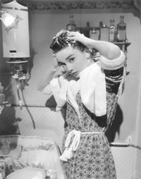 Audrey Hepburn Washing Hair Photo Print in multiple sizes.